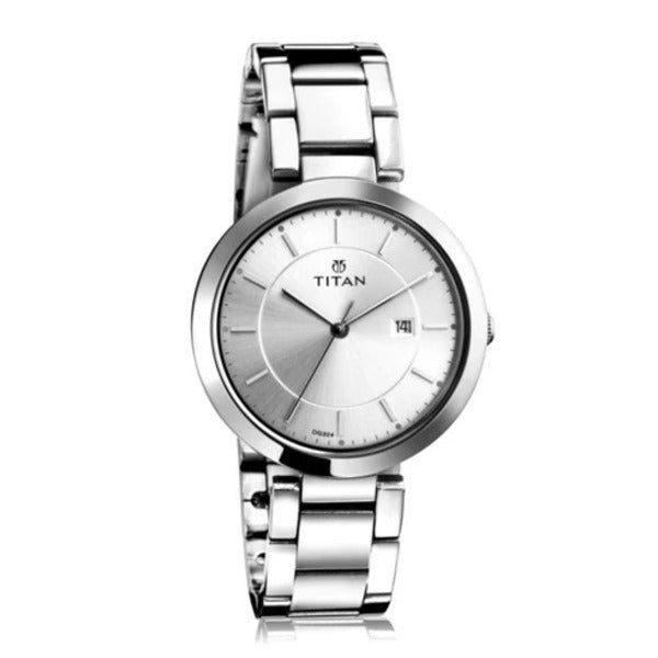 Titan Titan Workwear Silver Dial With Stainless Steel Strap Ladies  Watch