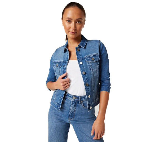 Jeanswest Ladies Cotton Woven Jacket - Mid Blu