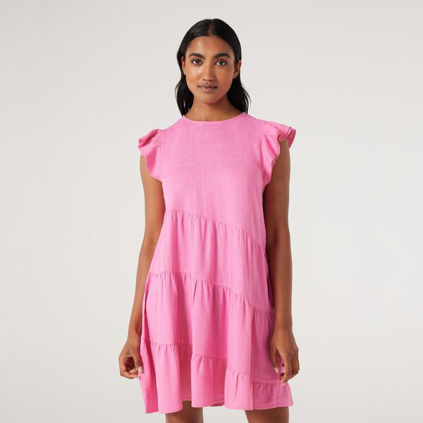 Jeanswest Ladies Viscose Woven Dress-Pink