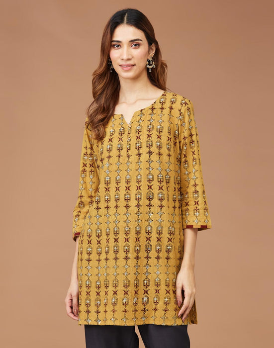 Women Kurta Short Mustard