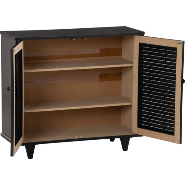 ALMO 2 DOOR SHOE CABINET CAPPUCCINO BLACK