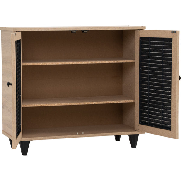 ALMO 2 DOOR SHOE CABINET SONOMA OAK BLACK