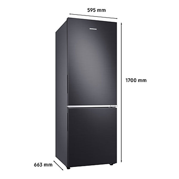 Samsung 310L Bottom Mount Refrigerator in elegant matte black