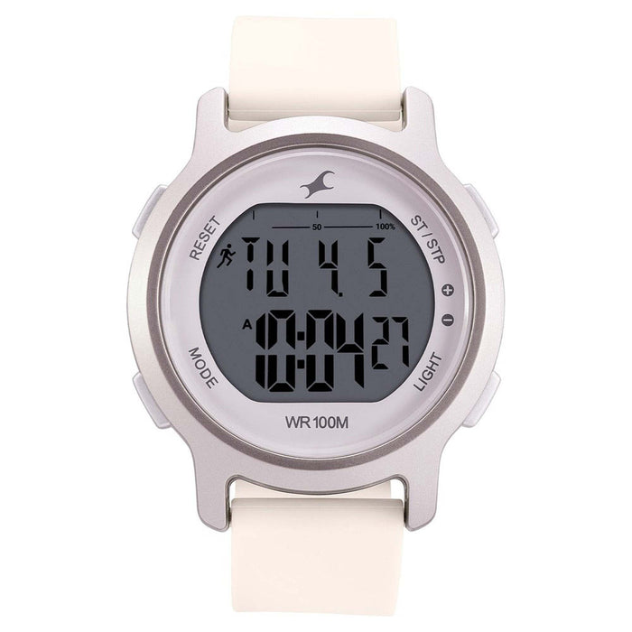 Fastrack Streel Line Digital Beige Silicone Strap Ladise Watch